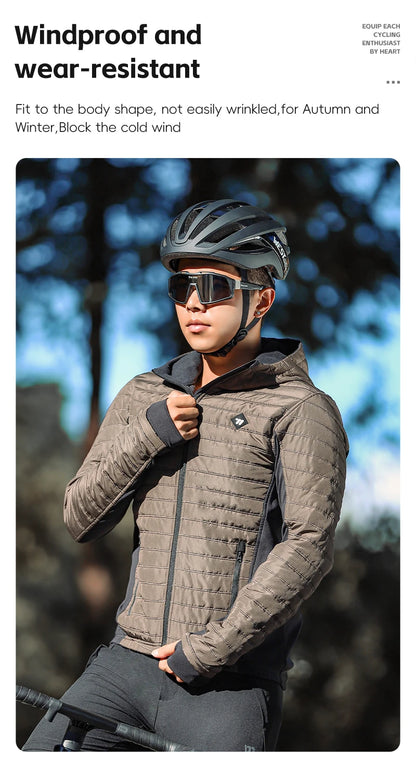 WEST BIKING Men's Winter Cycling Jacket - Thermal Fleece Windbreaker for MTB & Motorcycle, 0℃-15℃
