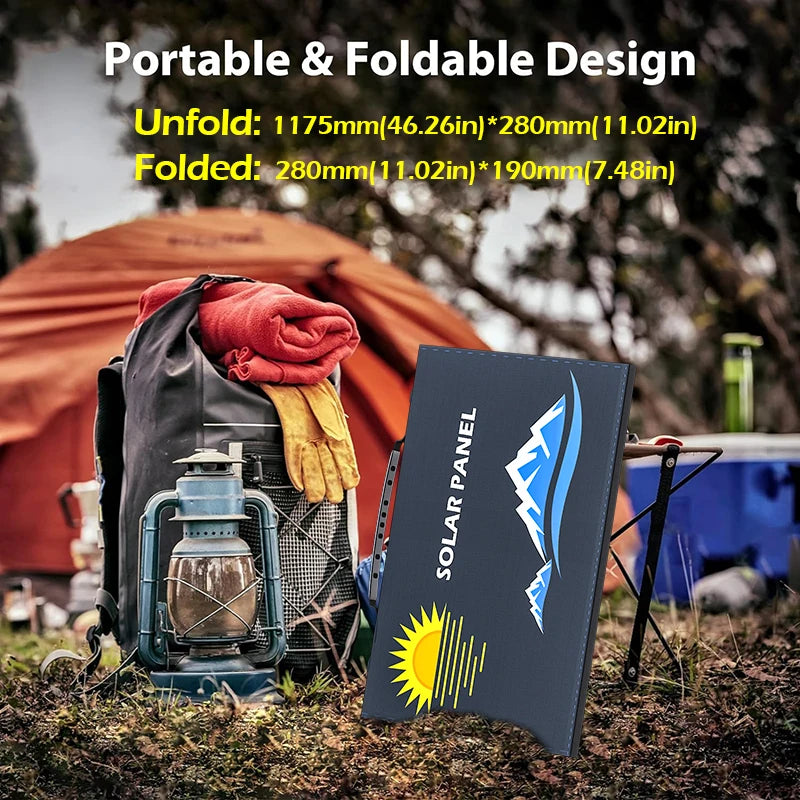 Portable 1000W Folding Solar Panel - Fast USB & DC Charging for Hiking, Camping and Mobile Devices