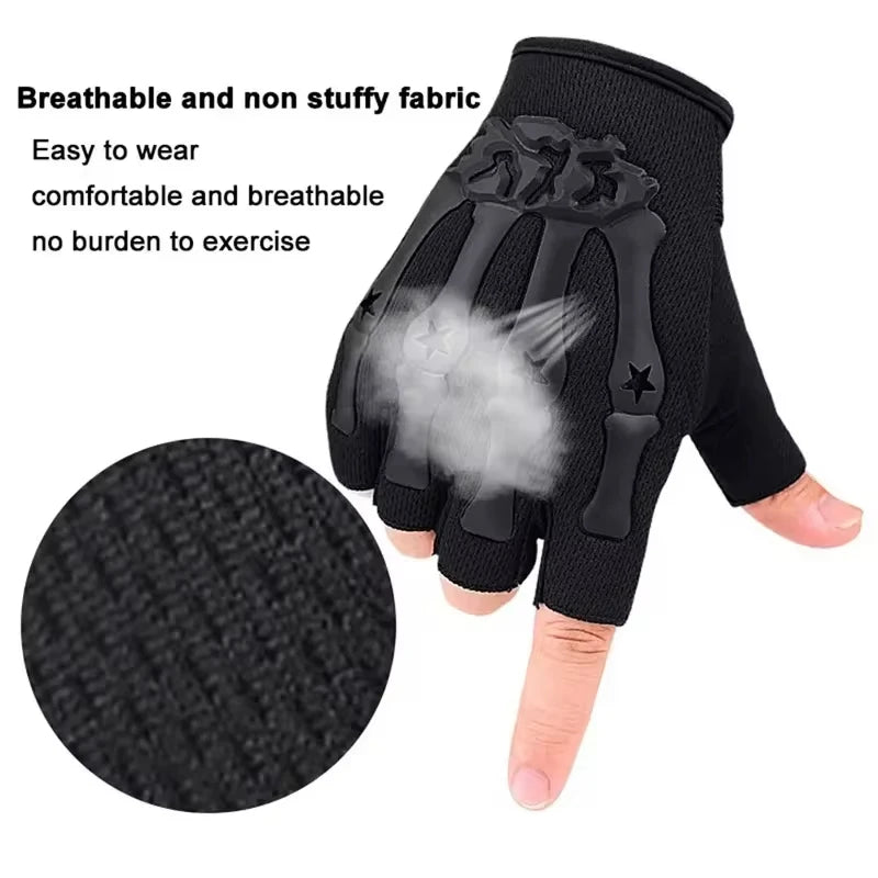 Fingerless Riding Gloves – Non-Slip Half Finger Gloves for Motorcycle, Cycling, Climbing, Hiking & Outdoor Sports