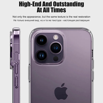 Luxury Clear Silicone Phone Case – Shockproof Transparent Bumper Back Cover for iPhone 7, 8, X, XR, XS, 11, 12, 13, 14, 15, 16 Pro & Pro Max