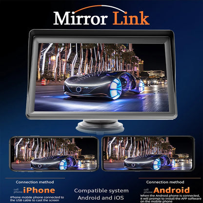 7-Inch Portable CarPlay & Android Auto Multimedia Player — Touch Screen Car Radio with Bluetooth 5.0, AUX & USB