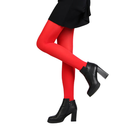 Women Black Opaque Tights - 120D Seamless Warm Nylon Footed Pantyhose Stockings For Winter And Autumn