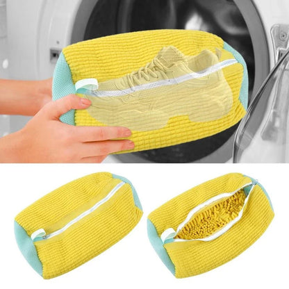 Easy-Clean Cotton Shoe Laundry Bag - Fluffy Fiber Washing Net for Dirt Removal and Anti-Deformation Shoe Organizer
