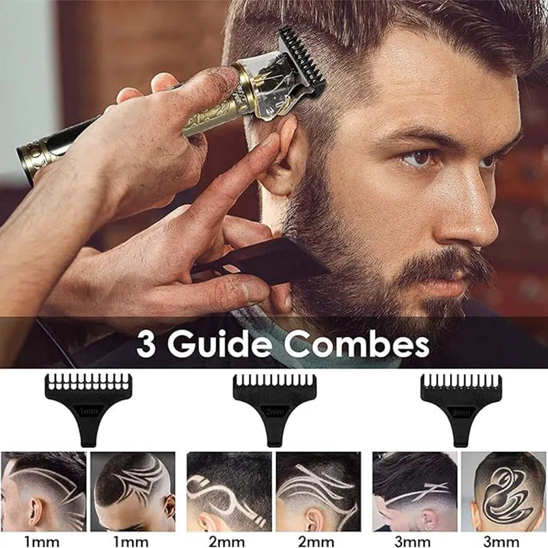 Vintage T9 Professional Electric Hair Clipper & Beard Trimmer – USB Rechargeable Portable Grooming Shaver for Men’s Hair Care & Styling Tool
