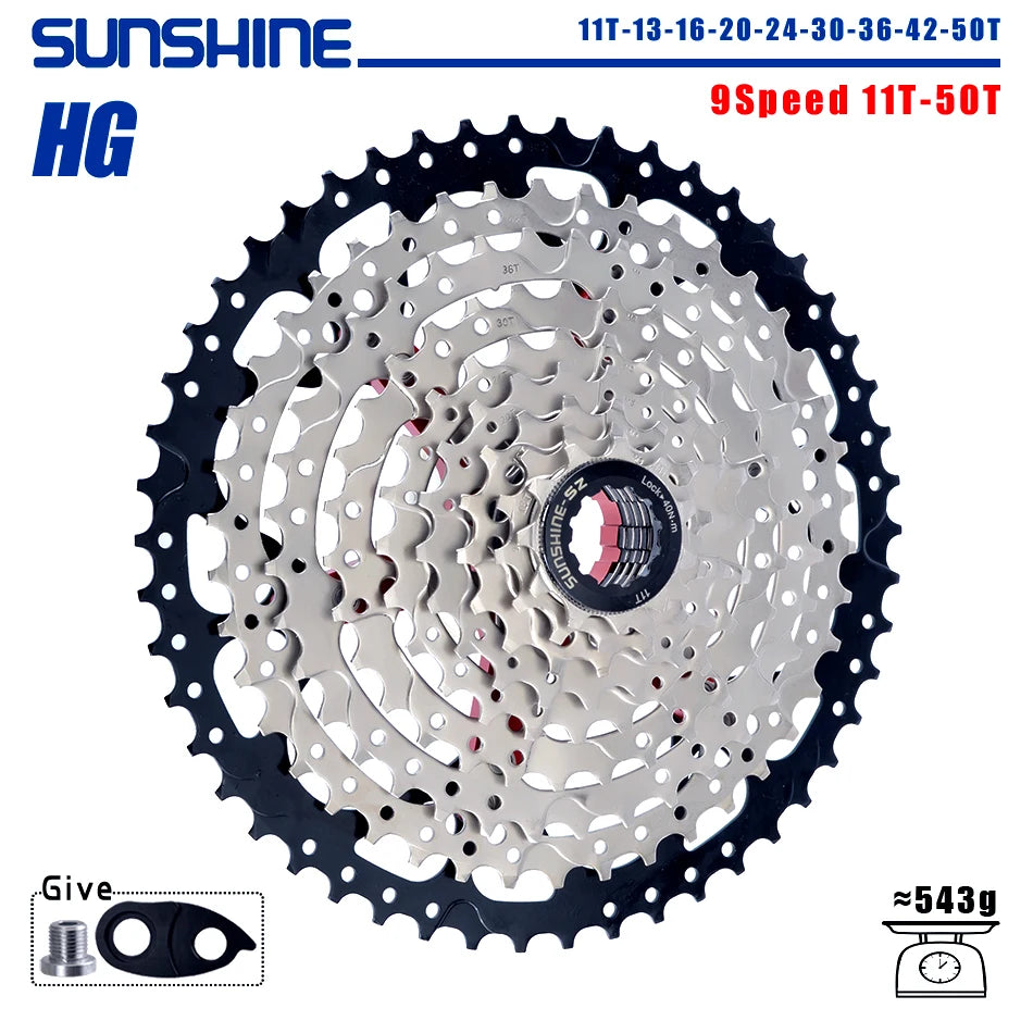 SUNSHINE Bicycle Cassette 8-12 Speed Freewheel - 32T to 52T Sprocket for Shimano/SRAM HG Flywheel