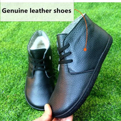 Barefoot Leather Boots for Women & Men – Wool Lining, Zero Drop & Wider Toe Box for Comfort and Support