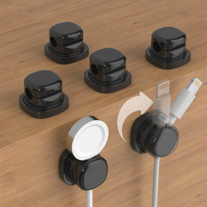 3/6-Piece Household Cable Clamp Kit – Rotatable Anti-Slip Holders for Home, Car & Desk Organization
