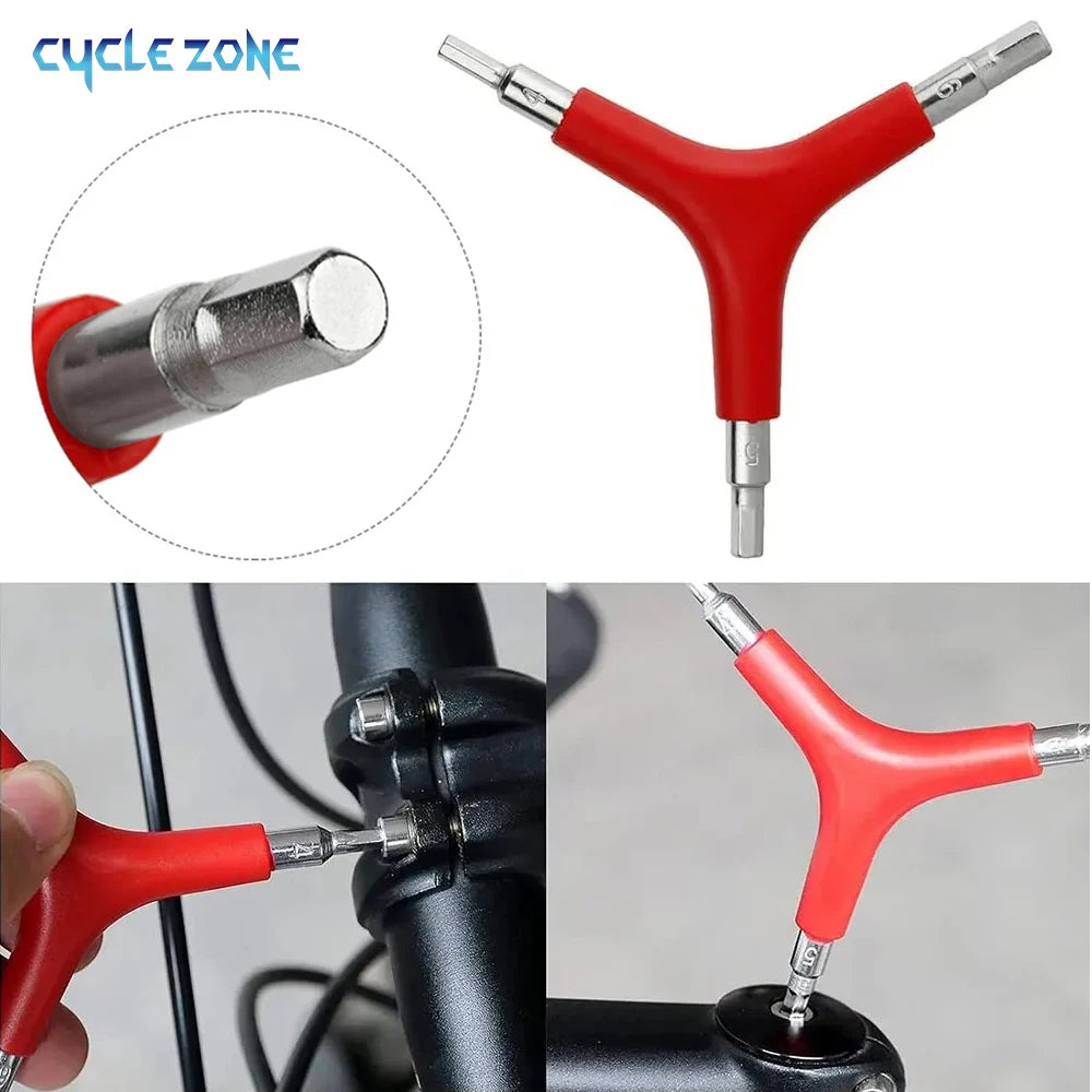 Y-Type Hex Wrench 4/5/6mm - 3-Way Bicycle Repair Tool for MTB & Mountain Bikes