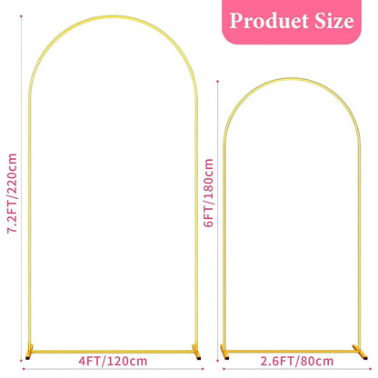 Metal Gold Wedding Arch Stand – 3.9FT/5.9FT/7.2FT Backdrop for Ceremony, Birthday & Baby Shower