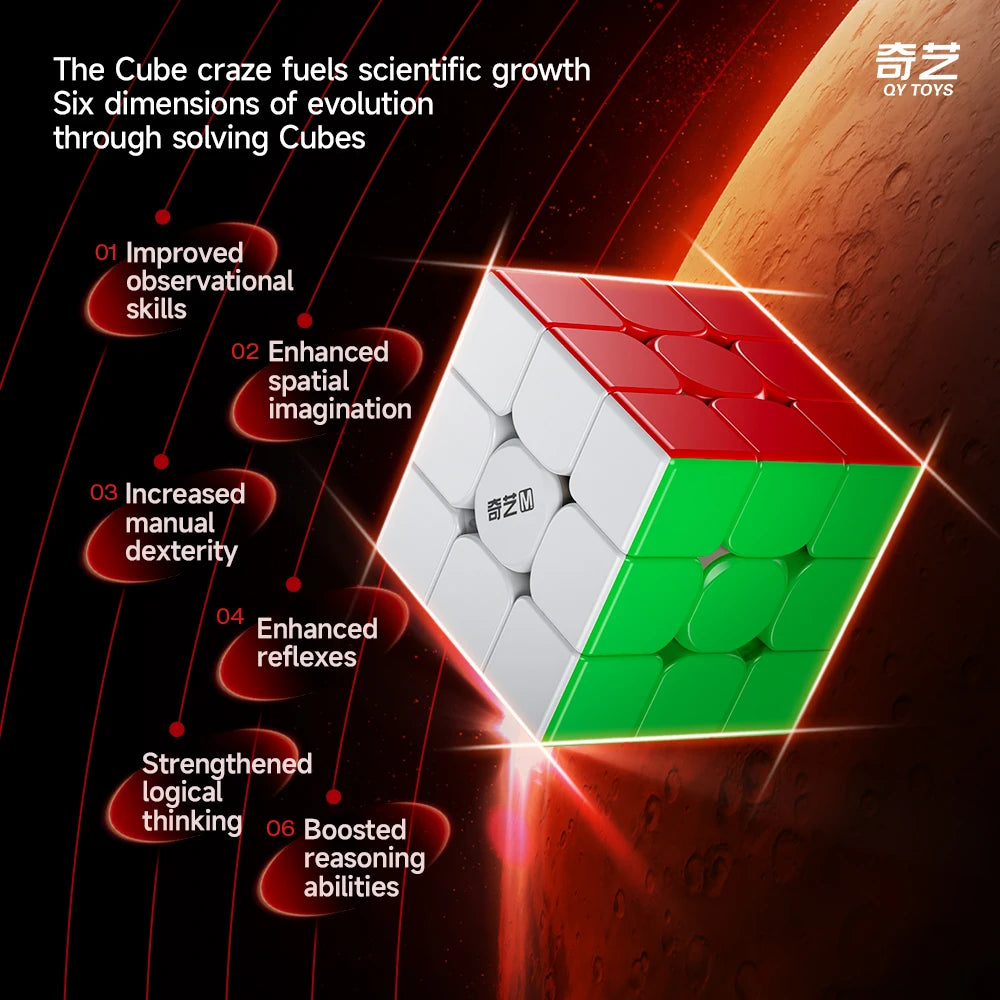 QiYi Warrior 3x3 Magnetic Magic Cube - UV-Coated Educational Speed Puzzle for Kids and Puzzle Enthusiasts