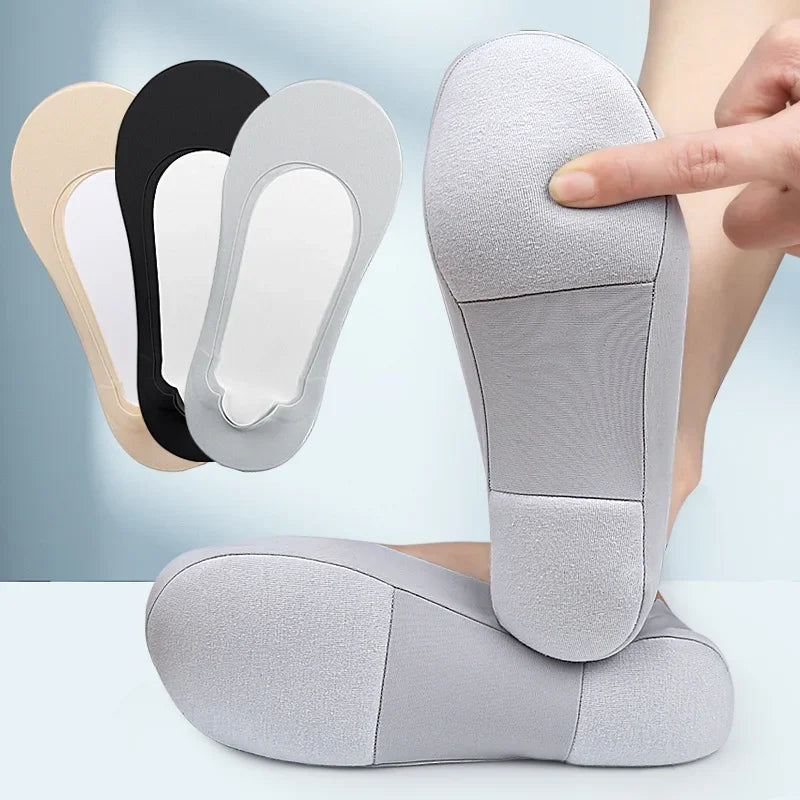Women’s Boat Socks for Plantar Fasciitis – Shock Absorbing Insoles, Invisible Non-Slip Shoe Pads