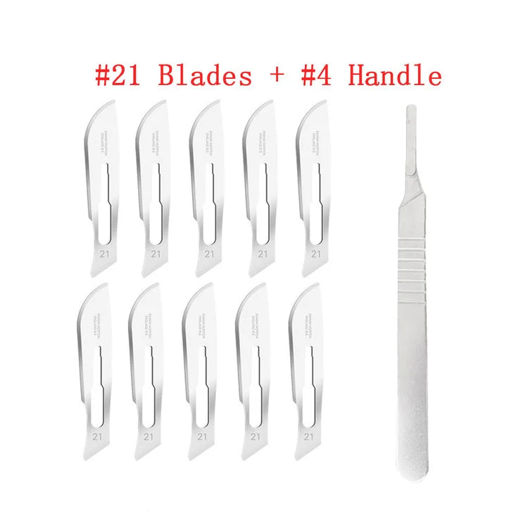 Carbon Steel Surgical Scalpel Set – Blades & Handle for DIY Cutting, PCB Repair, and Animal Surgery
