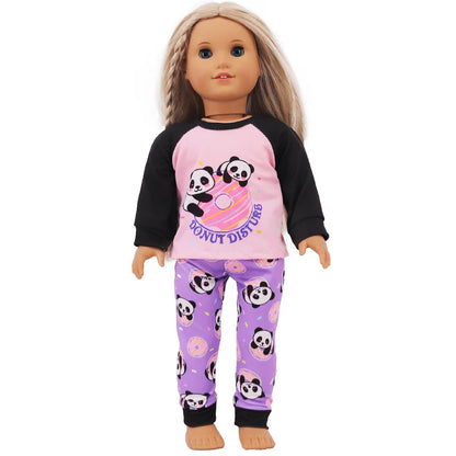 18-Inch Doll Nightdress Outfit — Purple Series Clothes for American & 43CM Baby Dolls, Our Generation Doll Gift