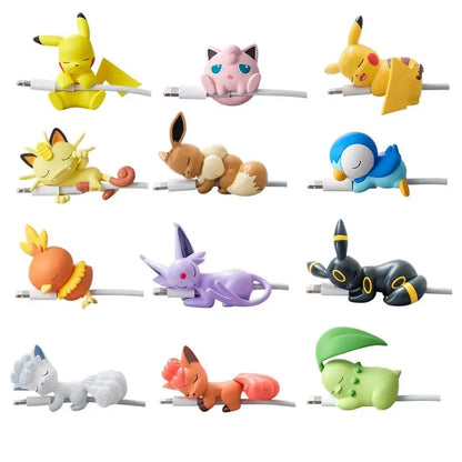 Anime USB Cable Bite Protective Case – Pikachu, Eevee, Jigglypuff Cute Cartoon Figure Charger Cable Cover Gift