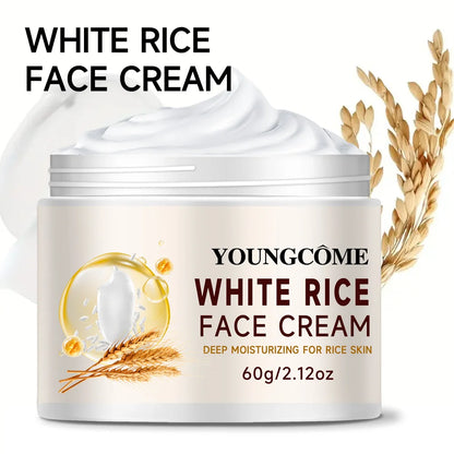 YOUNGCOME Rice Water Face Cream – Hydrating Moisturizer for Dry & Rough Skin, Improves Skin Texture & Smooths Complexion Skincare Cream