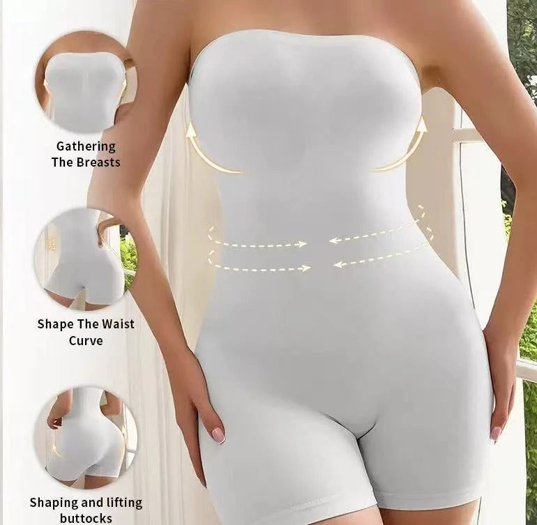 Women’s Seamless Shapewear Corset Bodysuit – High Waisted Tummy Control Hip Lifting Slimming Body Shaper Pants