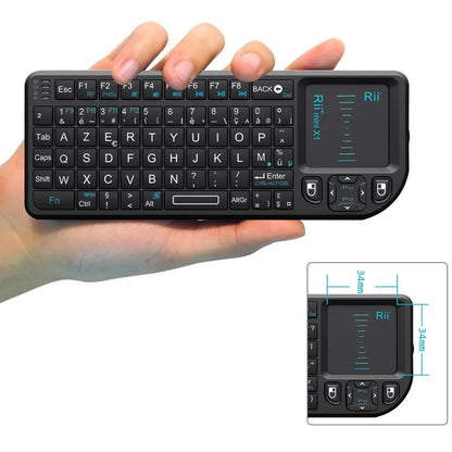 Rii X1 2.4GHz Mini Wireless Keyboard with TouchPad – English/ES/FR Layout for Android TV Box, PC & Laptop