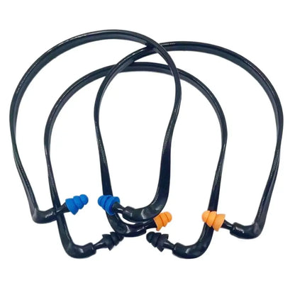 Soft Silicone Head-Mounted Earplugs – Blue, Black & Orange Anti-Noise Ear Protection for Swimming & Sleeping