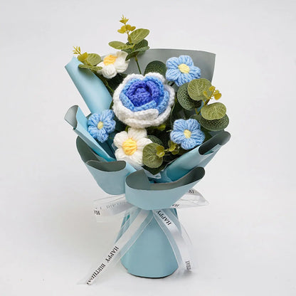 Knitted Flower Bouquet — Crochet Home Decor for Teacher’s Day, Birthday & Anniversary