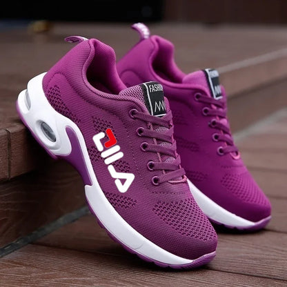 New Women's Running Shoes – Breathable Mesh, Air Cushion Lace-Up Sports Sneakers for Summer