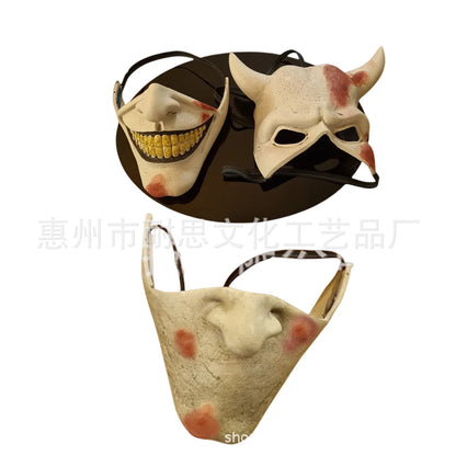 The Black Phone Horror Half Face Mask – Scary Halloween Masquerade Cosplay Accessory
