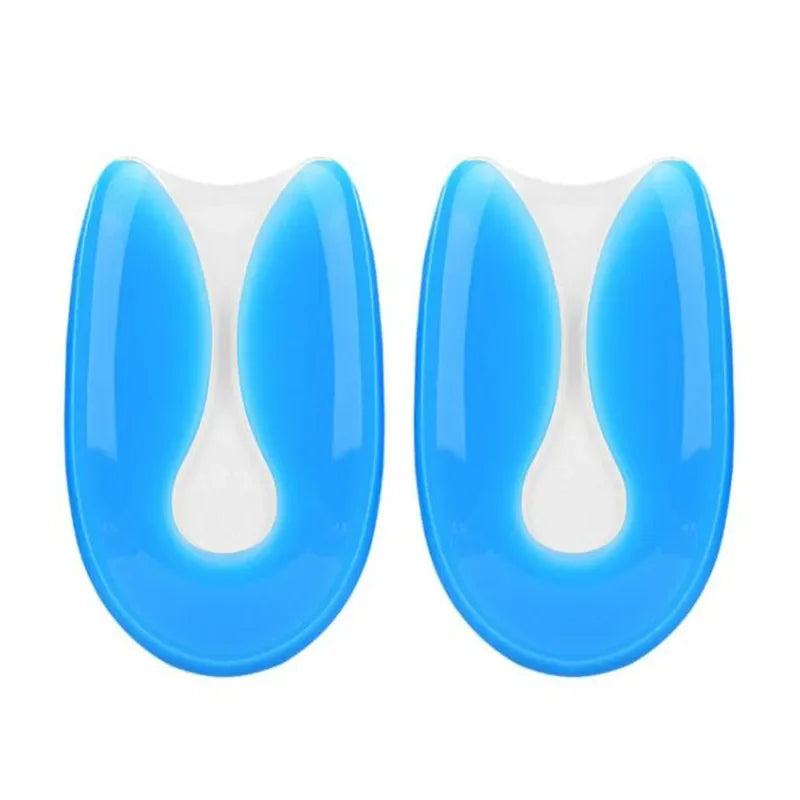 Silicone Gel Heel Cushion Insoles - Plantar Fasciitis Support Foot Pain Relief Shoe Inserts