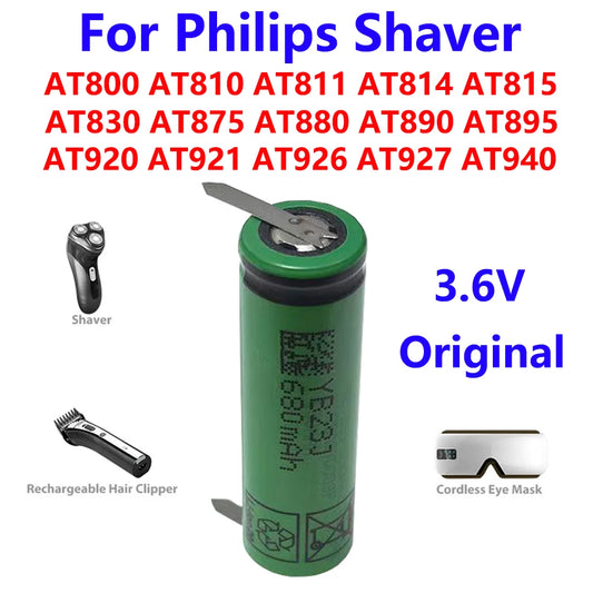 Original Replacement Battery for Philips Shaver AT800–AT940 Series – Compatible Rechargeable Shaver Battery Pack