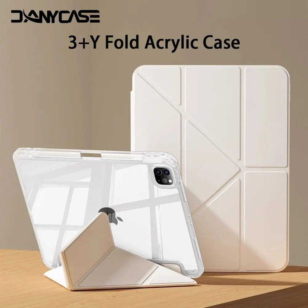 Smart Case with Pen Holder for iPad Air 5/6, Pro 11/12.9, Mini 6/7 – Compatible with 9.7" to 13" Models