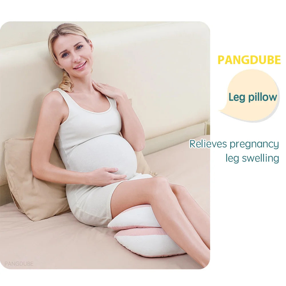PANGDUBE Pregnancy Pillow — Cotton Body Pillow with Free Waist Support Auxiliary Pillow for Pregnant Women Sleeping