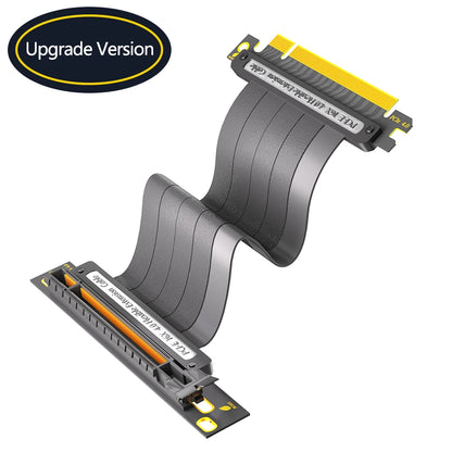 PCIe 4.0 GPU Riser Extension Cable - Shielded High Speed PCI Express 16X Graphics Card Adapter with 90/180 Degree Connector