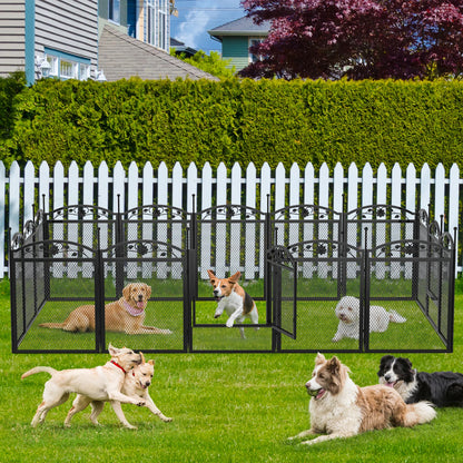 8-Panel DIY Heavy Duty Dog Playpen – Indoor & Outdoor Metal Puppy Fence with Waterproof Pad for Whelping and Training