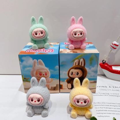 12pcs Mini Labubu V1 & V2 “Have A Sit” Figures – Cute Flocking Doll Collection & Decor Accessories