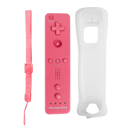 2-in-1 Nintendo Wii Controller Set | Wireless Remote Gamepad with Motion Plus Joystick & Silicone Case