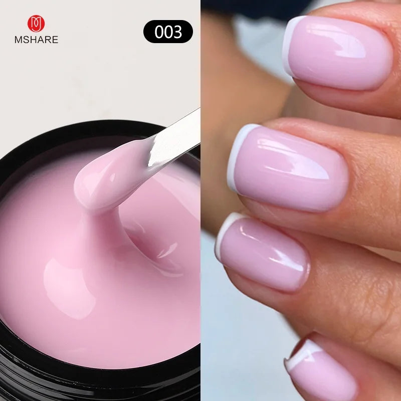 MSHARE 50ml Builder Nail Gel - HEMA & TPO Free Self-Leveling UV LED Gel for Nail Extensions and Sculpting
