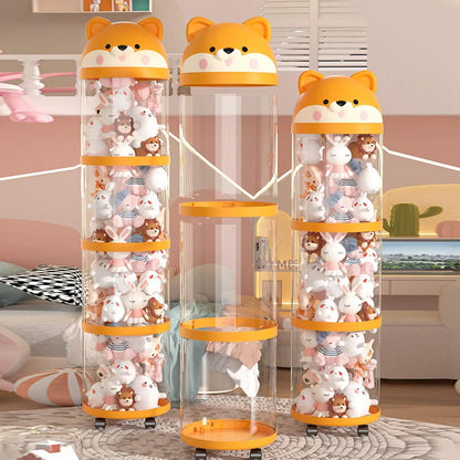 Large Capacity Transparent Doll & Toy Storage Box – Plush Toy Organizer for Children