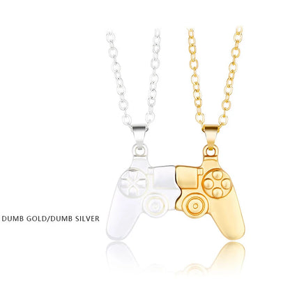 2Pcs Magnetic Couple Necklace Set – Game Controller Friendship Matching BFF Necklaces for Him & Her