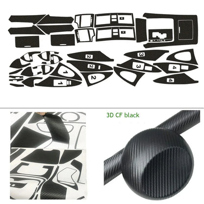 Toyota Camry Aurion XV40 2007-2011 Center Console Trim Decals - Carbon Fiber Interior Molding Sticker Set