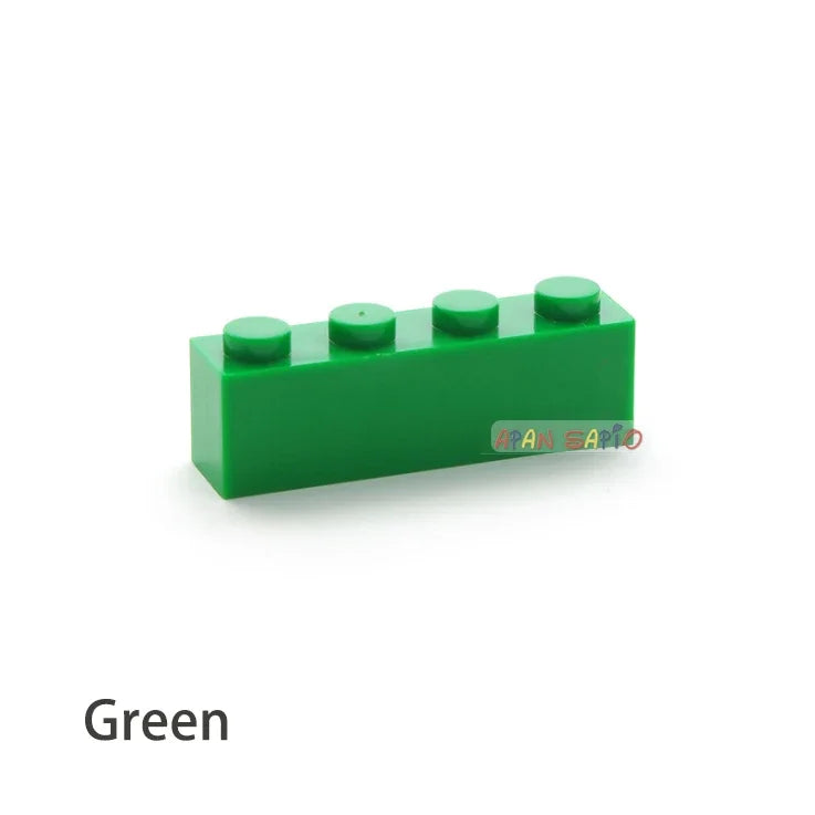 200pcs 1x4 Dot DIY Building Blocks - Educational Creative Brick Set Compatible with 3010 Bricks for Kids