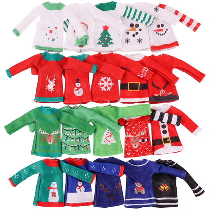 Doll Christmas Sweater & Scarf – 11.8 Inch 1/6 BJD Doll Clothes Accessories for Girls