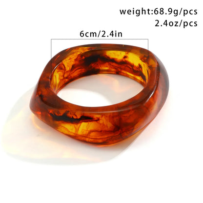 DIEZI Punk Big Geometric Acrylic Bangles – Irregular Wide Hip Hop Bracelets for Women & Men