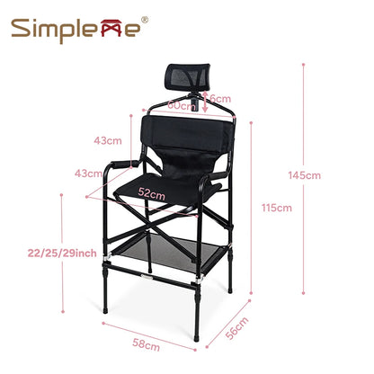 Simpleme Adjustable Makeup Artist Chair – Lightweight 4.5kg Swivel Salon Stool