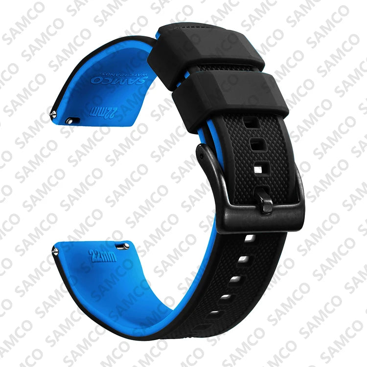 Premium Silicone Watch Band - Quick Release Rubber Replacement Strap for 18mm 20mm 22mm Watches