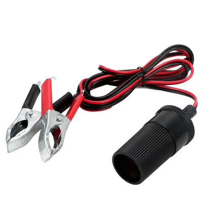12V 15A Car Battery Terminal Clamp – Female Socket Plug, Cigarette Lighter Power Adapter for Car Accessories