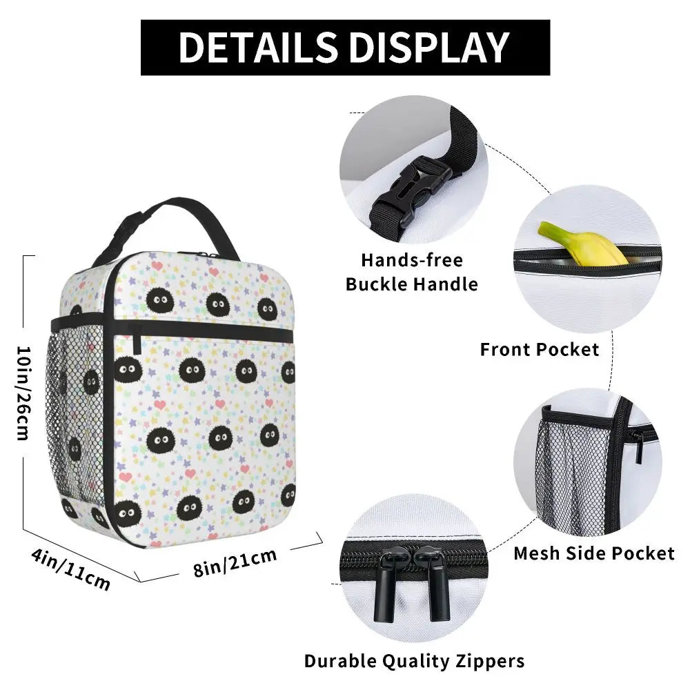 Totoro Miyazaki Anime Insulated Lunch Tote Bag – Portable Thermal Cooler for School & Office