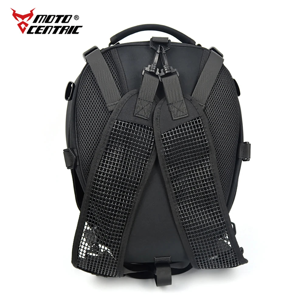 MOTOCENTRIC Waterproof Motorcycle Tail Bag - Multi-functional, Durable 37L High Capacity Rear Seat Rider Helmet Backpack