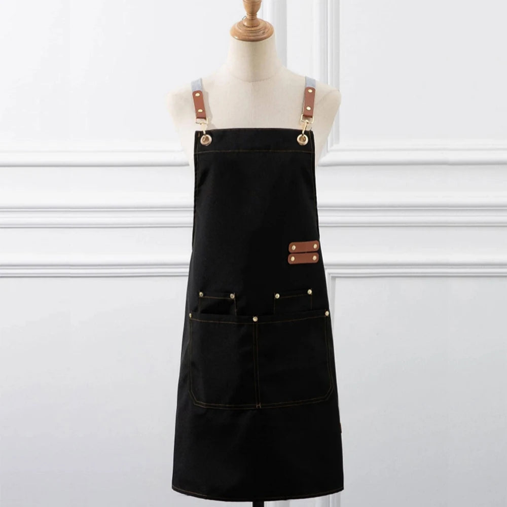 Waterproof Kitchen Apron with Pockets - Oil-Resistant Cooking & Restaurant Work Uniform for Men and Women