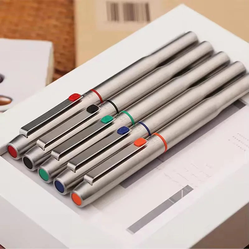 MAJOHN B25 Metal Fountain Pen - Fine Nib Stainless Steel Writing Pen with Ink Absorber for Business & Office Use