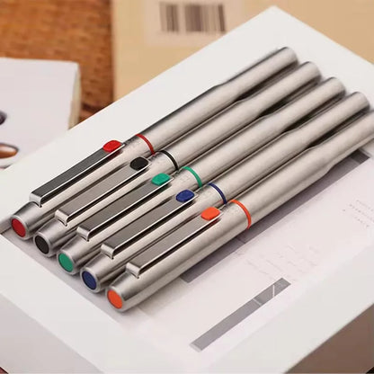MAJOHN B25 Metal Fountain Pen - Fine Nib Stainless Steel Writing Pen with Ink Absorber for Business & Office Use