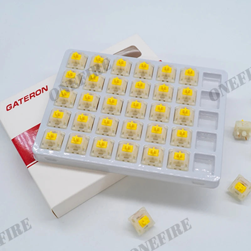 Gateron Milky Pro Mechanical Keyboard Switches - Pre-Lubed Linear MX Stem 5-Pin RGB Compatible Switches