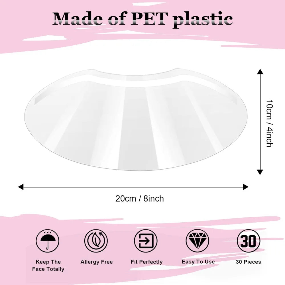 25/50pcs Disposable M-Shaped Clear Face Shields – Makeup, Shower, Barber Masks for Salon Use